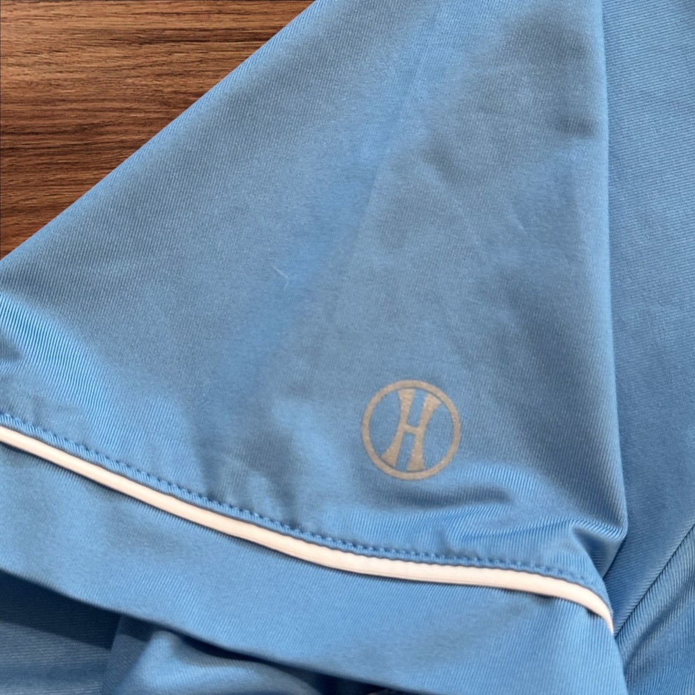 Holloway Coolcore Polo Shirt XXL Light Blue Short Sleeve Athletic White Piping - Picture 7 of 15